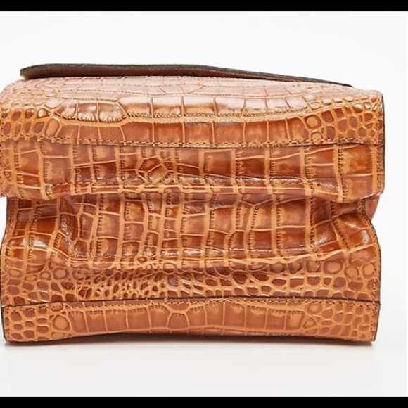 Patricia Nash Croco-Embossed Ellora Multi Compartment Crossbody/ Cognac - Picture 4 of 10